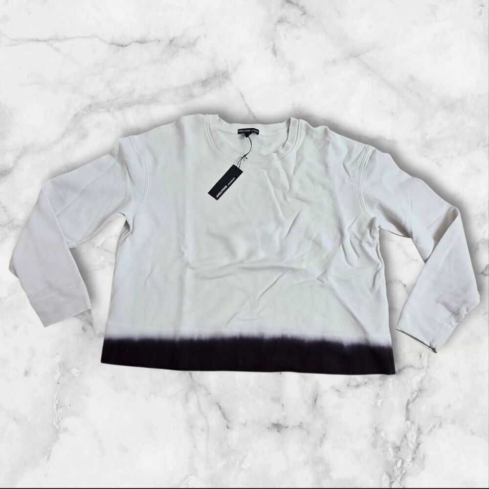 James Perse Sweatshirt White & Purple Size 0